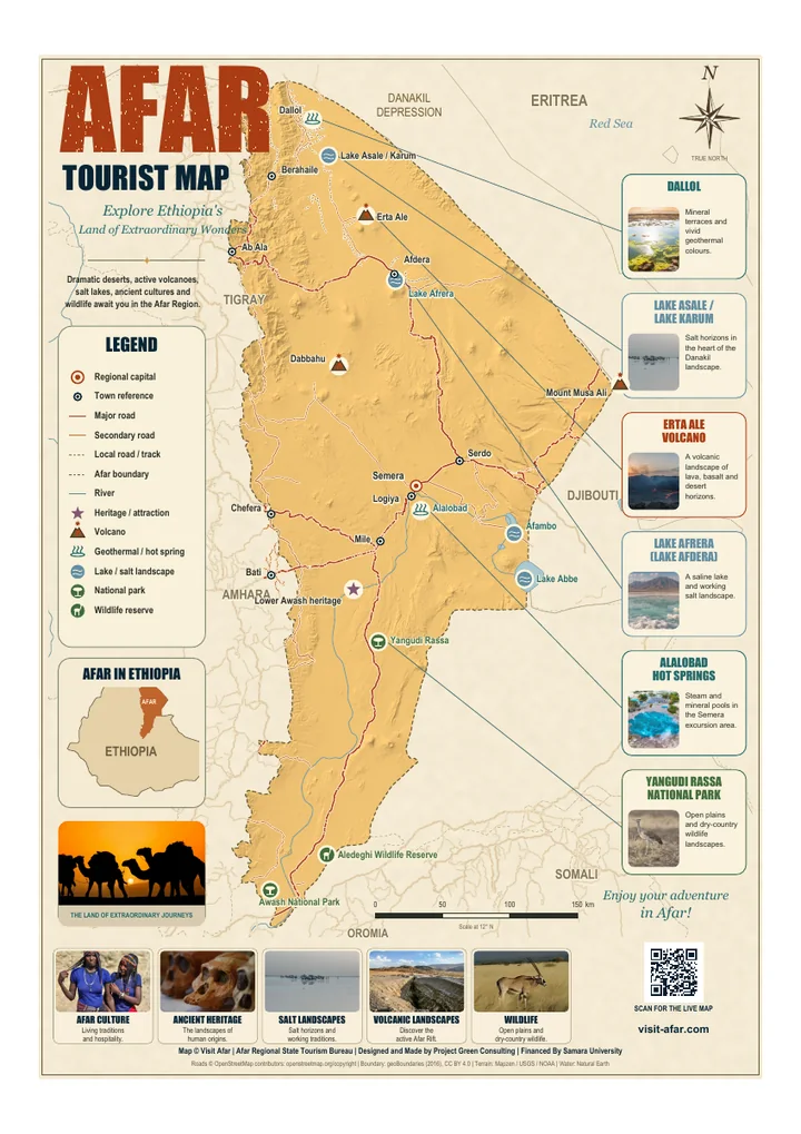 First-page cover of Visit Afar Tourist Map